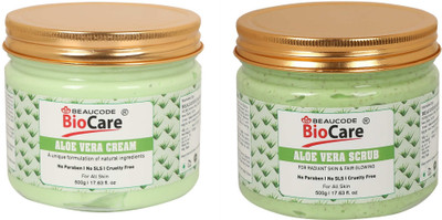 BEAUCODE BioCare Aloe Vera Facial Kit Body Scrub and Cream(2 x 500 ml)