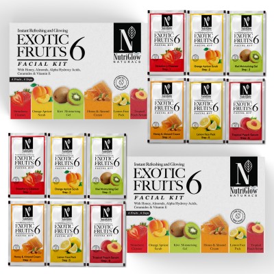NutriGlow NATURAL'S Exotic Fruit Facial Kit with Honey, Vitamin E for Radiant Glow, 60g(2 x 30 g)