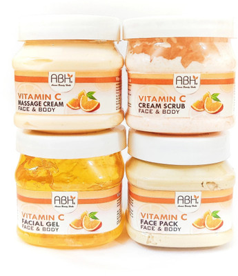 ABH Vitamin C Facial Kit | 4-in-1 Skin Brightening & Glow Boosting Set Facial kit(4 x 200 g)
