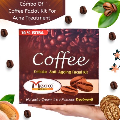 MEXICO HERBAL Coffee Nutri Herbal Tea Neem Extracts Anti Aging Facial Kit Natural Tree for Pimples Tan Clear | for Men Women Glow Whitening Beauty (200 and 20G)(2 x 210 g)