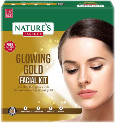 Nature's Essence Glowing Gold Facial Kit, 60g+50ml(110 g)