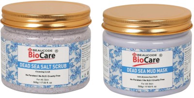 BEAUCODE BioCare Dead Sea Facial kit Mask-Scrub For Women & Men For All Skin Types(2 x 500 ml)