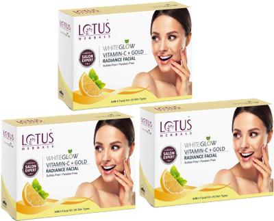 LOTUS HERBALS Whiteglow Vitamin-C + Gold Radiance Facial Kit(3 x 57 g)