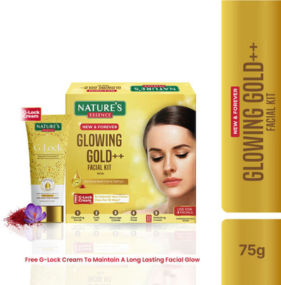 Nature's Essence Glowing Gold++ Facial Kit With Free Glock Cream(75 g)