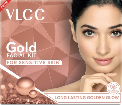 VLCC Gold Facial Kit for Sensitive Skin | No Alcohol & Paraben(60 g)
