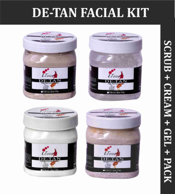 I TOUCH HERBAL De-Tan Facial Kit - Scrub + Cream + Pack + Gel 500 ml x 4(4 Items in the set)