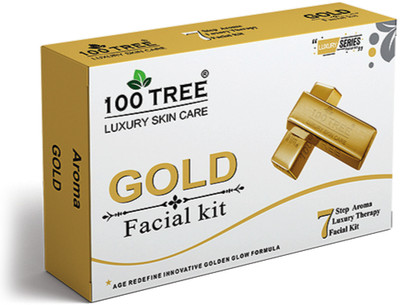 100Tree GOLD Facial Kit-Instant Glow-7 Step Aroma Luxury Therapy(800 g)