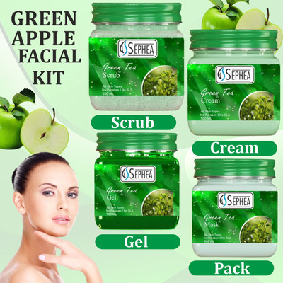 SEPHEA Green Apple Eco Facial Kit - Eco Pack(4 x 500 ml)