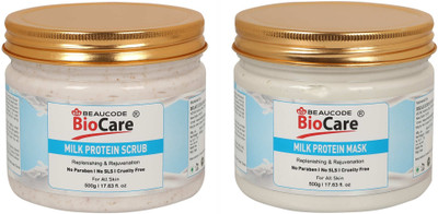 BEAUCODE BioCare Milk Protein Facial Kit Mask and Scrub(2 x 500 ml)