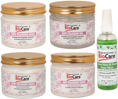 BEAUCODE BioCare Body Polishing Facial kit 500g With Aloevera Face Wash 100ml(5 x 420 ml)
