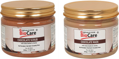 BEAUCODE BioCare Chocolate Facial kit Scrub-Mask For Women & Men For All Skin Types(2 x 500 ml)