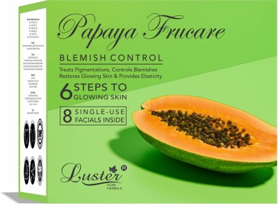 Luster Papaya Frucare Facial Kit | 6 Step Facial Kit | Control Blemishes & Pigmentation(8 x 40 ml)