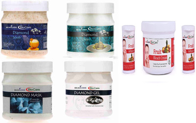 BEAUCODE BioCare Diamond Facial Kit 250ml with Fruit Bleach Cream 300ml(5 x 260 ml)