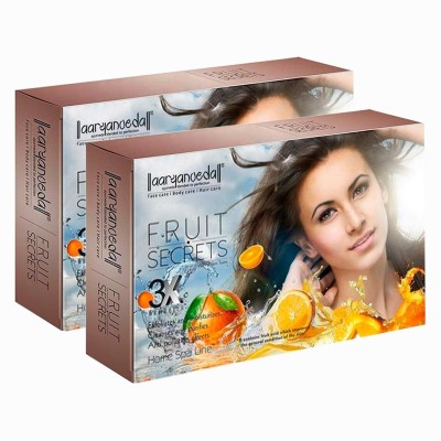 Aryanveda Unisex Fruit Secrets Facial Spa Kit for All Skin Type 55gm(2 x 40 g)