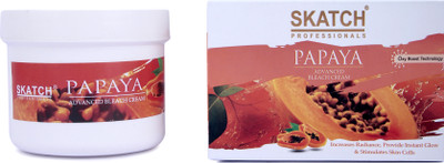 Skatch Professionals BRIGHTENS SKIN PAPAYA ADVANCE BLEACH CREAM FOR WOMEN IMPROVES SKIN TEXTURE , WHITE