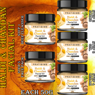 Pratibimb Timeless Glow:Unlock the Power of Haldi and Chandan with Our Ultimate Facial Kit(5 x 10 g)