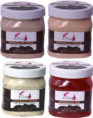 I TOUCH Herbal Chocolate Scrub + Cream + Pack + Gel 500 ml x 4(4 x 500 ml)