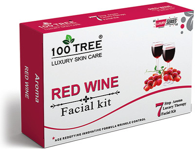 100Tree RED WINE Facial Kit-Instant Glow-7 Step Aroma Luxury Therapy(800 g)