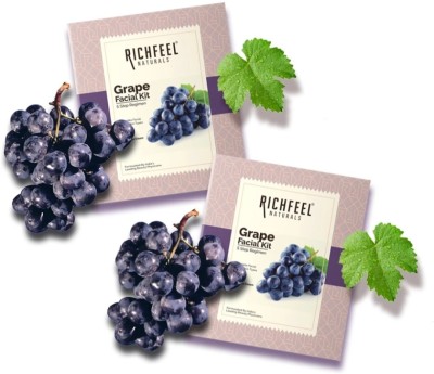 RICHFEEL Grape Facial Kit 5x6 G Pack of 2 (2 x 30 g)(2 x 15 g)