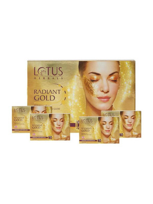 LOTUS Herbals Radiant Gold Cellular Glow Facial Kit_ 37gm ( Pack of 4 )(4 x 37 g)
