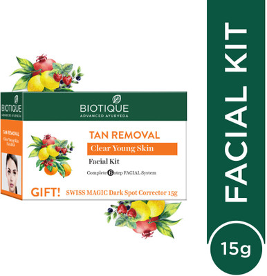 BIOTIQUE Tan Removal Clear Young Skin Facial Kit-15g(6 x 10.83 g)