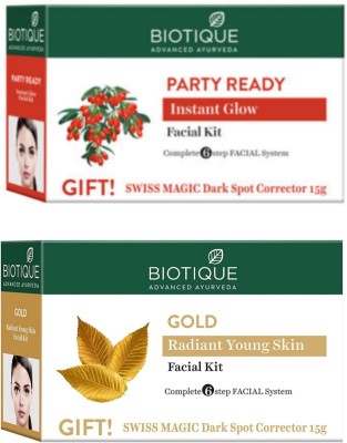 BIOTIQUE Facial Kit Combo - Party Ready & Gold 65g Each(2 x 65 g)