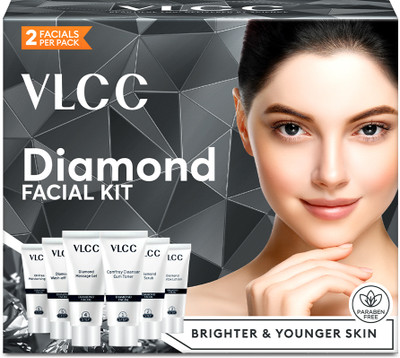 VLCC Diamond Facial Kit - Skin purifying with Parlour Glow.(4 x 15 g)