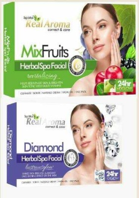 TOPMAX HD FACIAL EFFECT - DIAMOND PROFESSIONAL + MIX FRUITS REFRESHING FACIAL KIT(2 x 700 g)