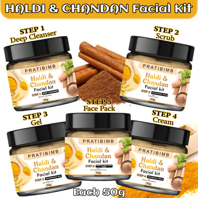 Pratibimb Glow Like Never Before:Haldi and Chandan Facial Kit for Brightness and Balance(5 x 10 g)
