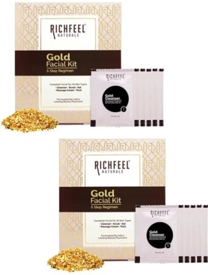 RICHFEEL GOLD Facial Kit 5x6 G Pack of 2 (2 x 30 g)(2 x 15 g)