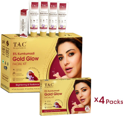 TAC - The Ayurveda Co. Kumkumadi Gold Glow facial Kit Combo(4 x 100 g)