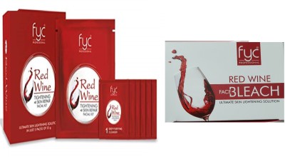 FYC Red-Wine Facial Kit For Tightening and Skin Repair(55g),RED WINE BLEACH 31gm(86 g)