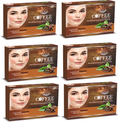 ALNA Coffee Facial Kit|Goodness Of Real Organic Coffee Beans||75 Gms Each|Pack Of 6(6 x 75 g)