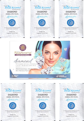 Topmax real aroma REAL AROMA PROFESSIONAL DIAMOND FACIAL KIT 6 SINGLE FACIAL IN 1 PACK(420 g)