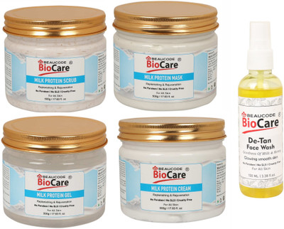 BEAUCODE BioCare Milk Protein Facial kit 500g With De Tan Face Wash 100ml(5 x 420 ml)
