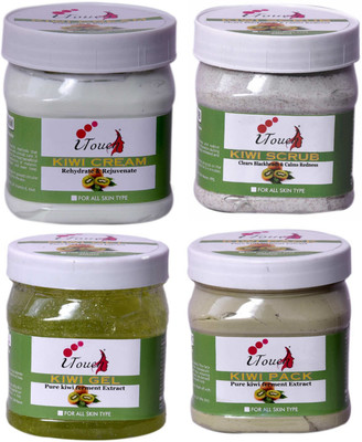 I TOUCH HERBAL Kiwi Scrub + Cream + Pack + Gel 500 ml x 4(4 Items in the set)