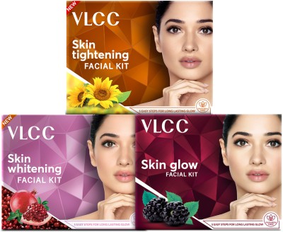 VLCC Skin Tightening and Skin Whitening and Skin Glow Facial Kit(3 x 25 g)