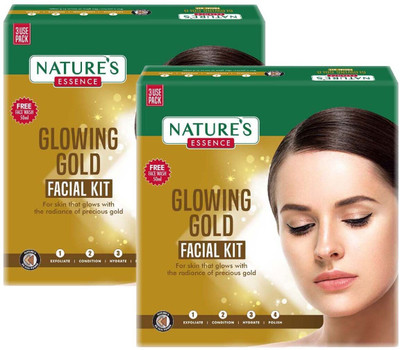Nature's Essence Glowing Gold Facial kit _75G ( Pack of 2 )(2 x 75 g)