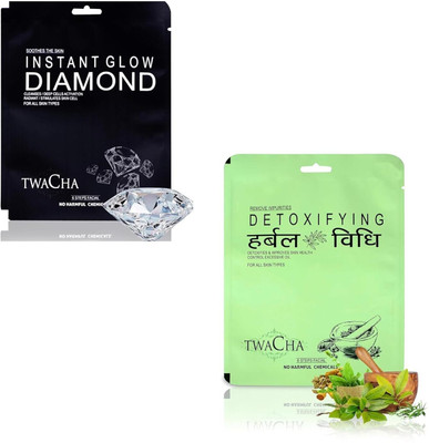 TWACHA 6 Steps Diamond & Herbal Vidhi Facial Kit | Instant Glow & Deep Cleansing(2 x 26.5 ml)