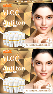 VLCC Anti Tan Facial Kit - Power of 25 Vital Ingredients,Fights Sun Tan(2 x 30 g)