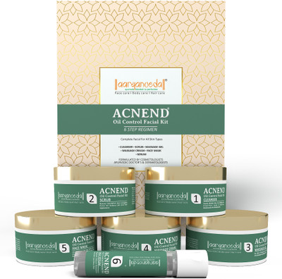 Aaryanveda Acnend Oil Control Facial Kit, A Complete Facial Kit Solution For All Skin Types(260 g)