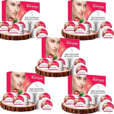 MOSKLIN REAL AROMA SKIN TIGHTNING FACIAL KIT FOR GLOWING & RADIANCE SKIN PACK OF - 5(5 x 250 g)