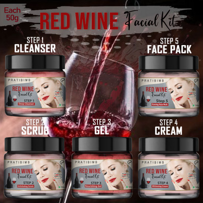 Pratibimb Transform Your Skin with Our Complete Red Wine Facial Care Collection(5 x 10 g)