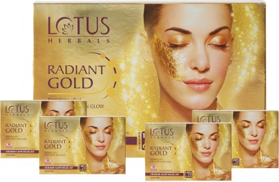 LOTUS HERBALS Radiant Gold Cellular Glow Facial Kit(4 x 9.25 g)