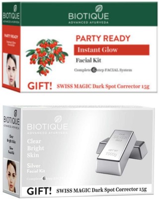 BIOTIQUE Facial Kit Combo - Party Ready & Silver 65g Each(2 x 65 g)