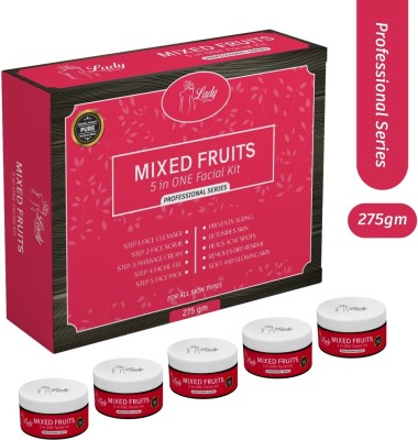 Blu lady PROFESSIONAL SERIES ,FRUIT FACIAL KIT,FIVE STEP,INSTANT REJULT,275 GM(275 g)