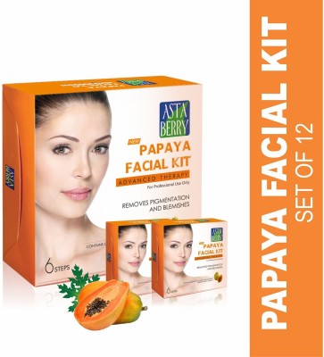ASTABERRY Papaya Facial Kit 12 Pouch Set 432g(570 ml)