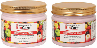 BEAUCODE BioCare Fruity Cocktail Face and Body Cream and Mask Pack of-2(2 x 500 ml)