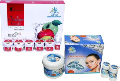 Vania Italian Fruit Facial kit 300G & Diamond Bleach Cream with Activator 250G |(2 Items in the set)