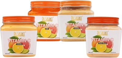 DR.SASAKI COMPLETE SKIN CARE Vitamin C Face/Body Facial Kit, 380ml X 4(4 x 380 ml)